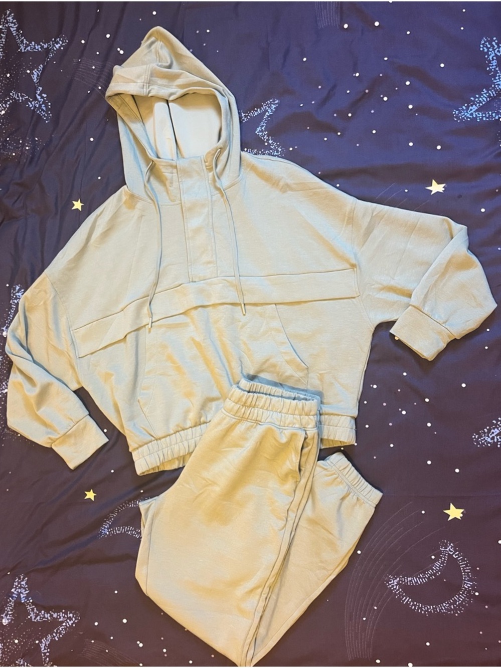 Yogalicious Light Sage Green Cropped Hoodie & Jogger Set